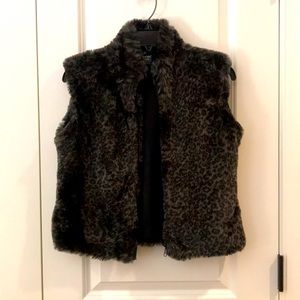 Leopard Print Fur Vest
